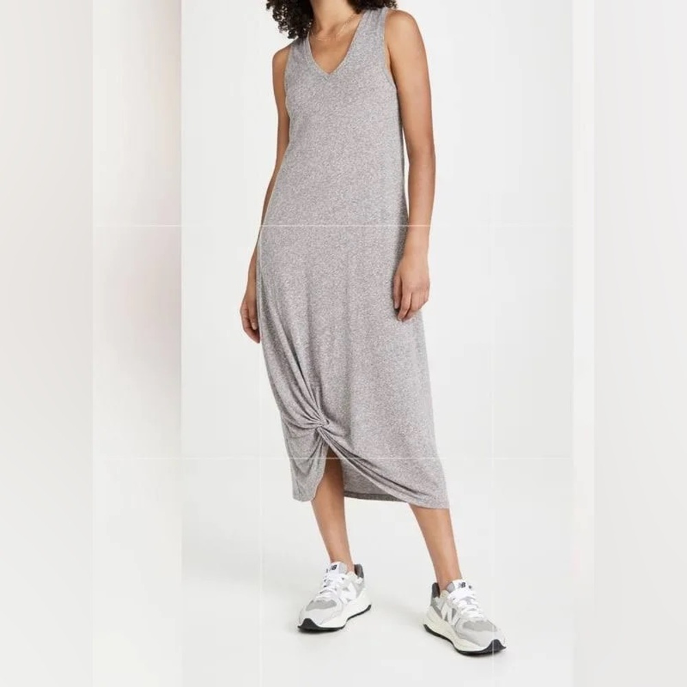 Gray Knotted Midi Dress